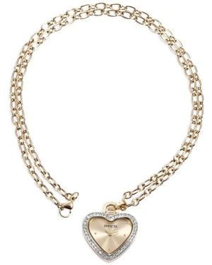 INVICTA WATCH Necklace Heart-Shaped Crystal-Embellished 28Mm Watch - Metallic