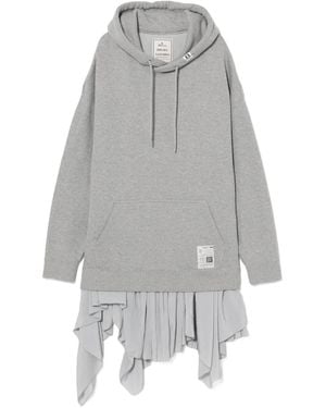 Maison Mihara Yasuhiro Logo-Patch Hooded Dress - Grey