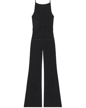 Courreges Gestrickter Jumpsuit Mit Gürtel - Schwarz