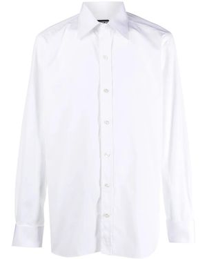 Tom Ford Classic Spread-Collar Cotton Shirt - White