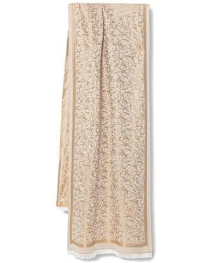 Trussardi Jacquard-Woven Frayed Scarf - Natural