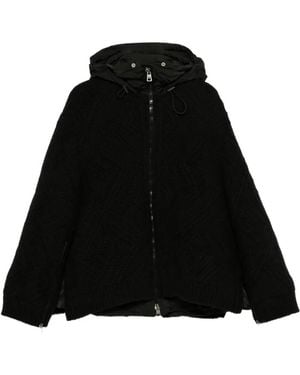 Ermanno Scervino Cable-Knit Hooded Jacket - Black