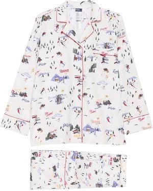Polo Ralph Lauren Ski-Print Flannel Pyjamas - White
