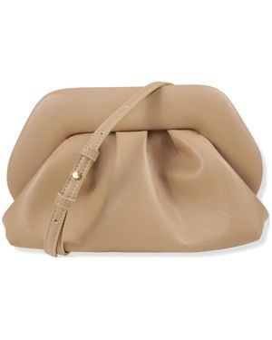 THEMOIRÈ Medium Bios Bottalato Ruched Clutch Bag - Natural