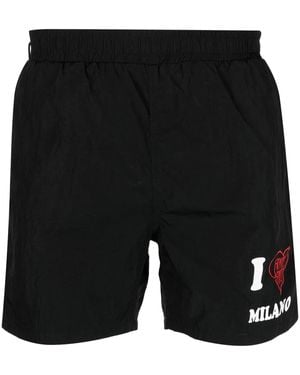 FAMILY FIRST Badeshorts Mit Logo-Print - Schwarz