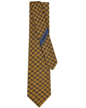 Ferragamo Gancini Jacquard Tie - White