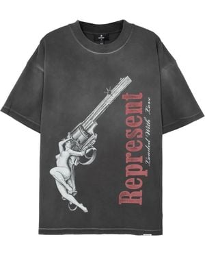 Represent Print T-Shirt - Black