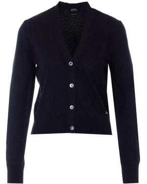 A.P.C. Vest Met Geborduurd Logo - Blauw