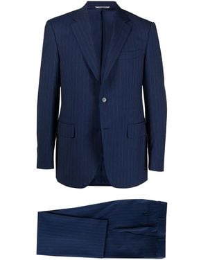 Canali Costume À Fines Rayures - Blue