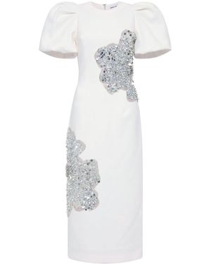 Rebecca Vallance Layana Crystal-Embellished Midi Dress - White