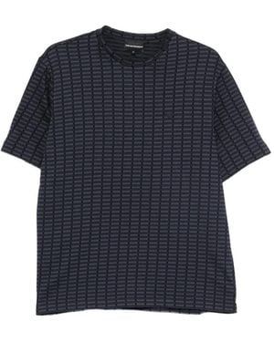 Emporio Armani Geometric-Pattern T-Shirt - Blue