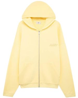Autry Zip-Up Logo Hoodie - Yellow