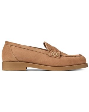Jimmy Choo Ivy Calf-Suede Loafers - Brown