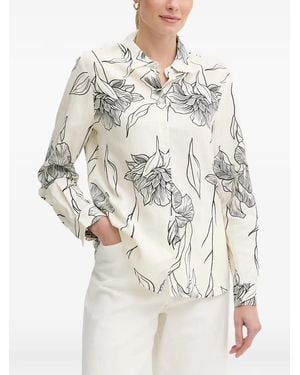 GAUDI Chemise Fleurie À Manches Longues - White