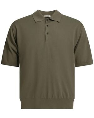 AURALEE Short-Sleeve Polo Shirt - Green
