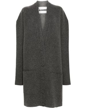 Jil Sander ドロップショルダー カーディガン - グレー