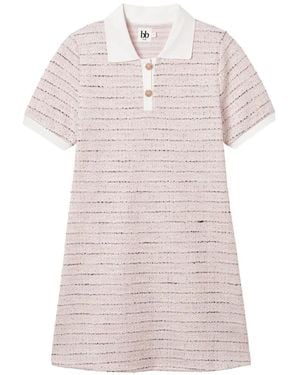 B+ AB Polo-Collar Dress - Pink