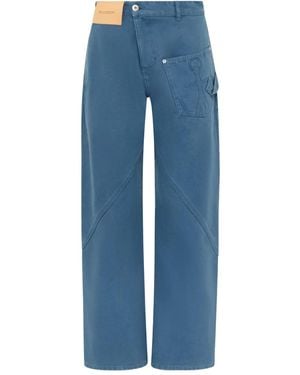 JW Anderson Pantalon Twisted Workwear - Bleu
