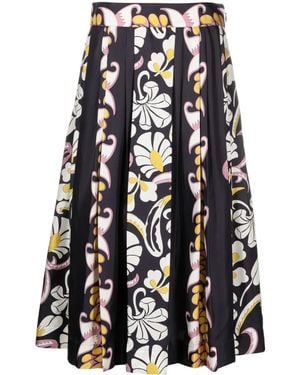 Tory Burch Floral Print Skirt - Black