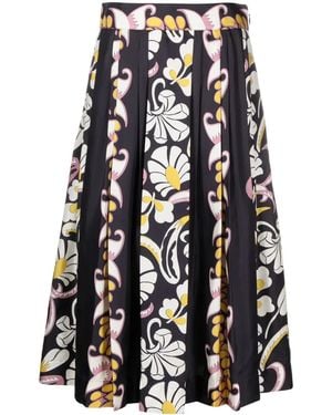 Tory Burch Floral Print Skirt - Black