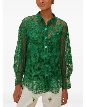 FARM Rio Top Met Knopen Van Kant - Groen