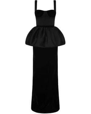 MATTERS STORE Audrey Peplum Maxi Dress - Black