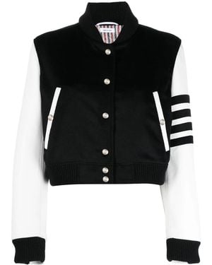 Thom Browne Varsity Panelled Bomber Jacket - Black