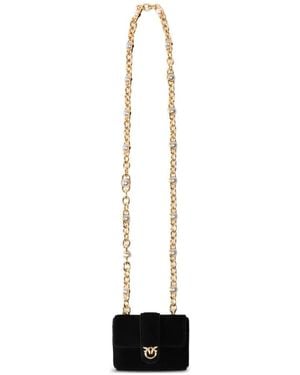 Pinko Love Birds Pearl-Embellished Belt Bag - White