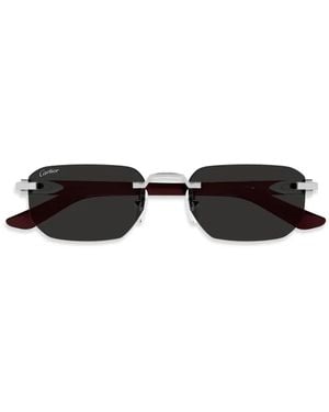 Cartier Rimless Geometric Sunglasses - Black