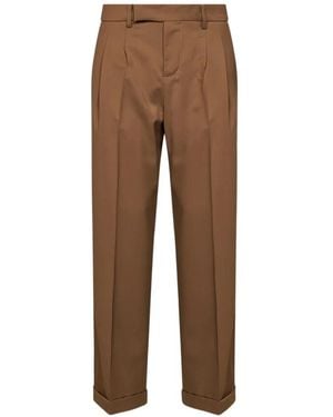 Briglia 1949 Pleated Turn-Up Trousers - Brown