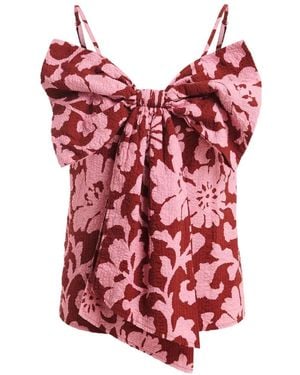 Essentiel Antwerp Floral-Print Bow-Detail Blouse - Red