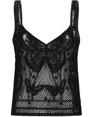 Blumarine Macramé Top - Black