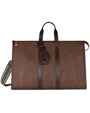 Etro Bolso de viaje grande con estampado de cachemira - Marrón