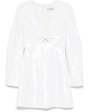 Self-Portrait Vestido corto con lentejuelas - Blanco