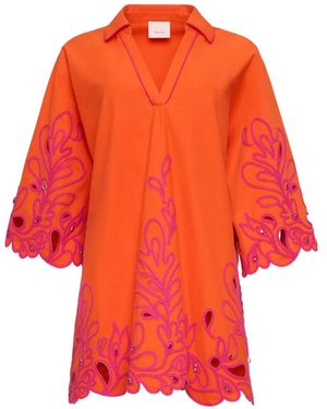 Cinq À Sept Arcia Paisley Bloom Embroidered Kaftan - Orange