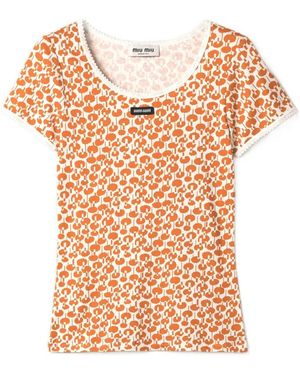 Miu Miu Cotton T-Shirt - Pink