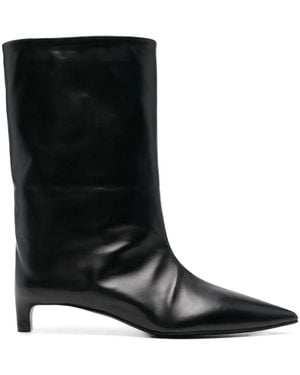 Jil Sander ポインテッドトゥ レザーブーツ - ブラック