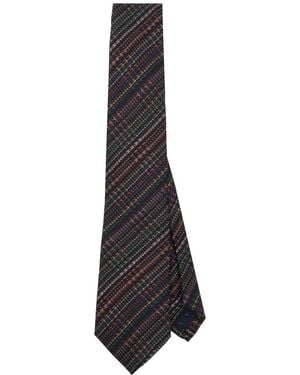 Paul Smith Signature Stripe Krawatte Mit Hahnentrittmuster - Weiß