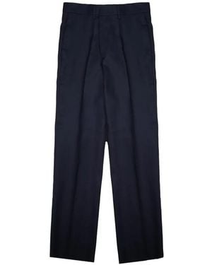 Tagliatore Pleated Linen Trousers - Blue