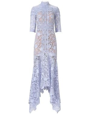 Costarellos Kalissa Lace Asymmetric Dress - Blue