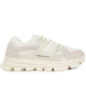 ARMANI EXCHANGE Panelled Chunky-Sole Sneakers - White