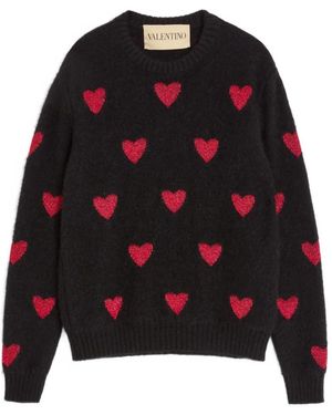 Valentino Garavani Heart-Patterned Jumper - Black