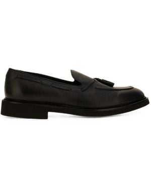 Doucal's Tassel Grained Leather Loafers - Black