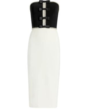 Jenny Packham Odette Bow Embellished Midi Dress - White