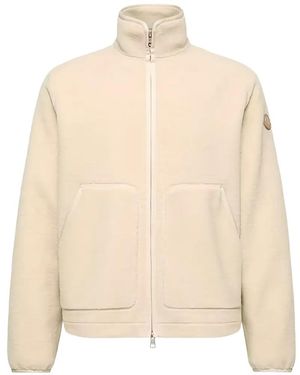 Moncler Zip-Up Fleece Jacket - Natural