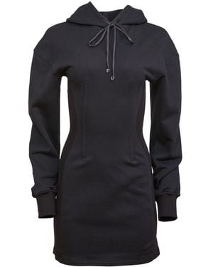 Fleur du Mal Terry Hooded Dress - Black