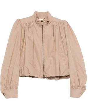 Chloé Zipped Bomber Jacket - Natural