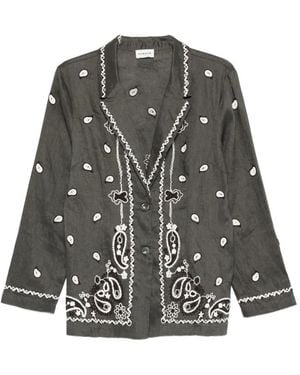 P.A.R.O.S.H. Paisley-Embroidery Shirt - Grey