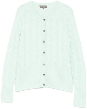 N.Peal Cashmere Cardigan Myla En Maille Torsadée - Bleu