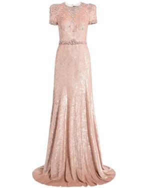 Jenny Packham Lombard Embellished Dress - Pink